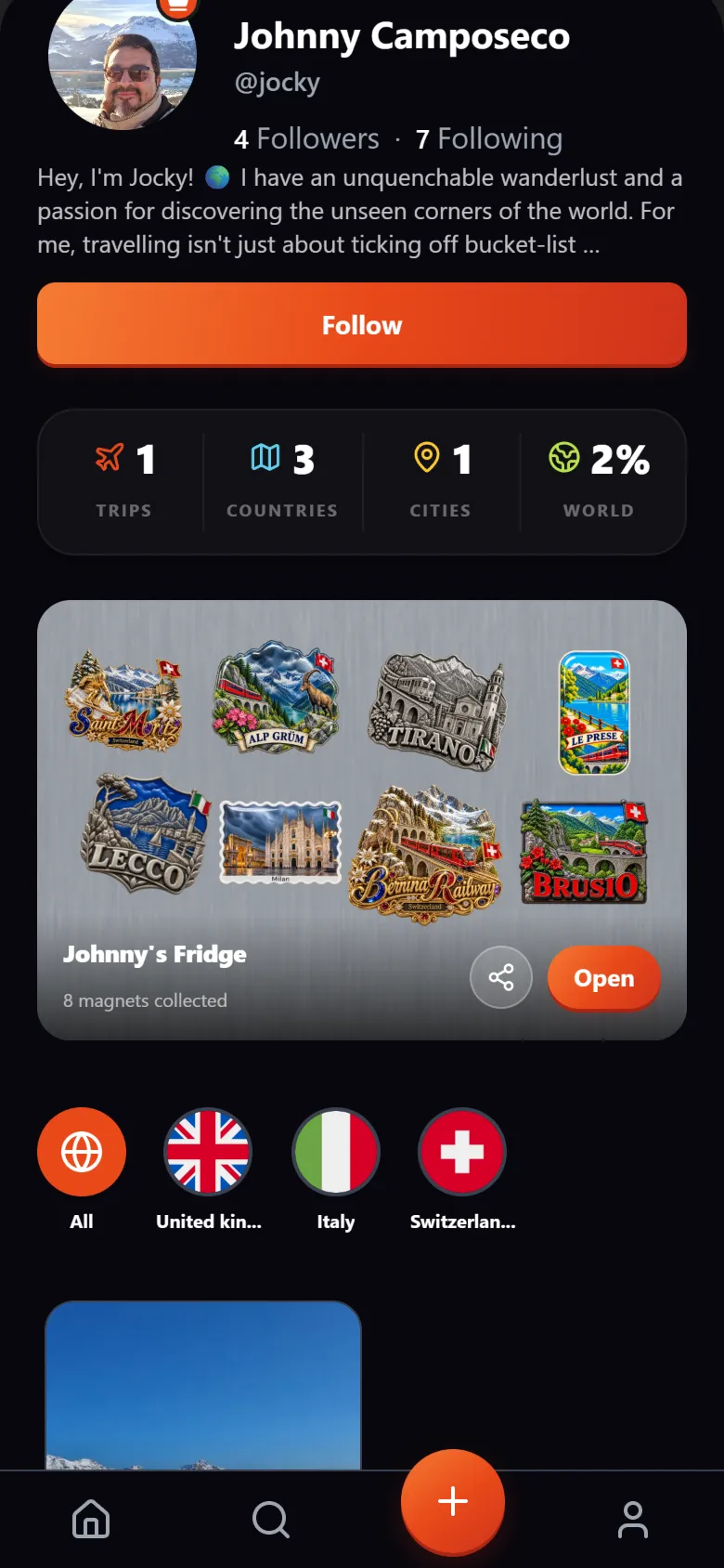 Troven profile with the Virtual Fridge of digital magnets