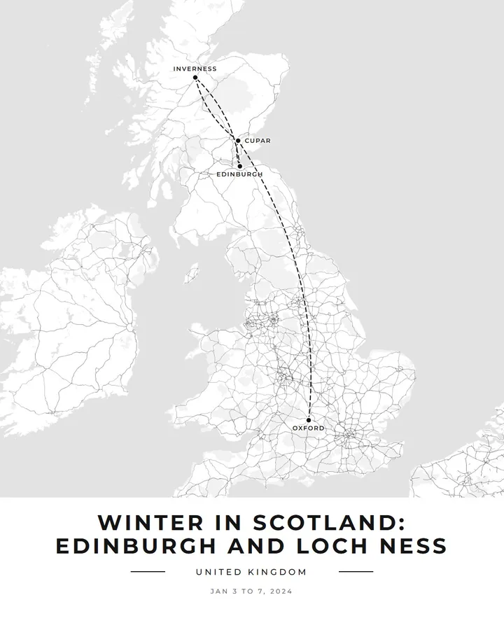 Map print: Winter in Scotland
